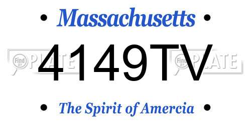 4149TV Massachusetts License Plate