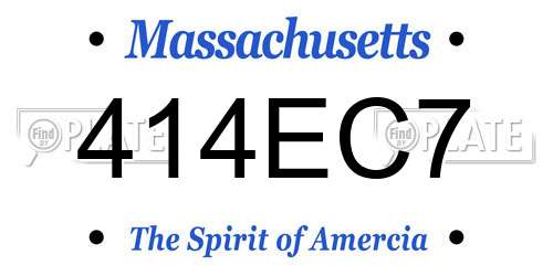 414EC7 Massachusetts License Plate
