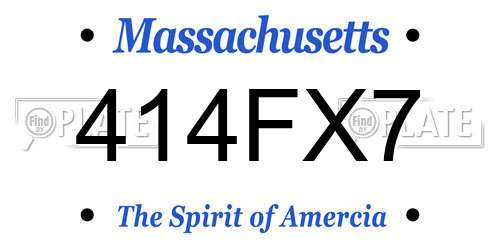 414FX7 Massachusetts License Plate