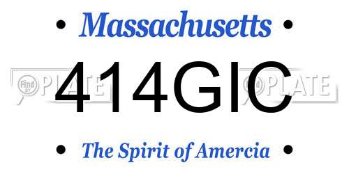 414GIC Massachusetts License Plate