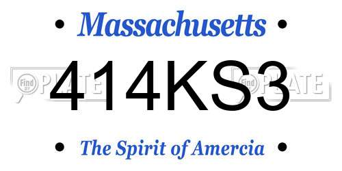414KS3 Massachusetts License Plate
