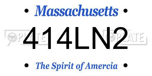 414LN2 Massachusetts License Plate