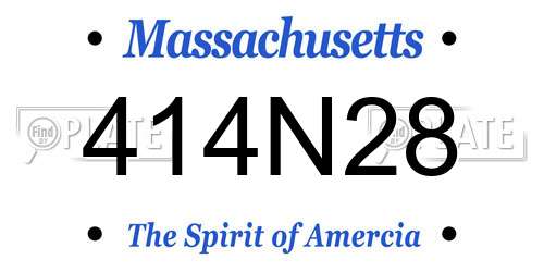 414N28 Massachusetts License Plate