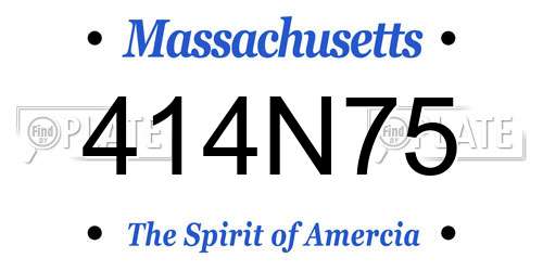 414N75 Massachusetts License Plate