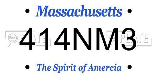414NM3 Massachusetts License Plate