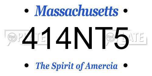 414NT5 Massachusetts License Plate