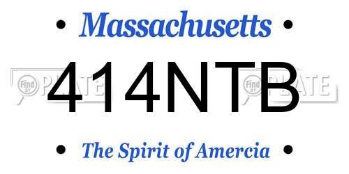 414NTB Massachusetts License Plate