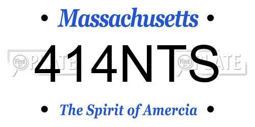 414NTS Massachusetts License Plate