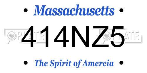 414NZ5 Massachusetts License Plate