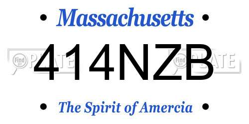 414NZB Massachusetts License Plate