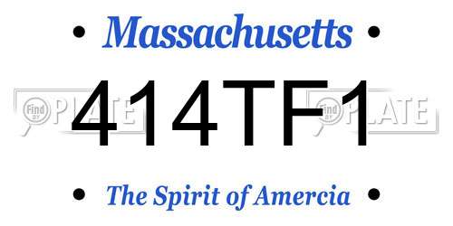 414TF1 Massachusetts License Plate