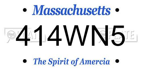 414WN5 Massachusetts License Plate