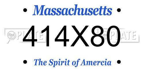 414X80 Massachusetts License Plate