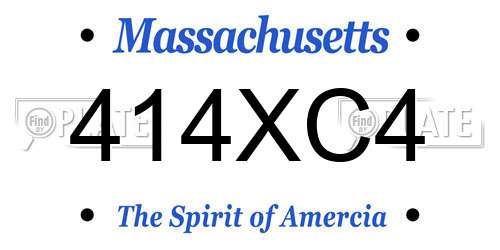 414XC4 Massachusetts License Plate