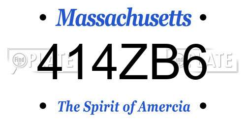 414ZB6 Massachusetts License Plate