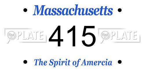 415 Massachusetts License Plate