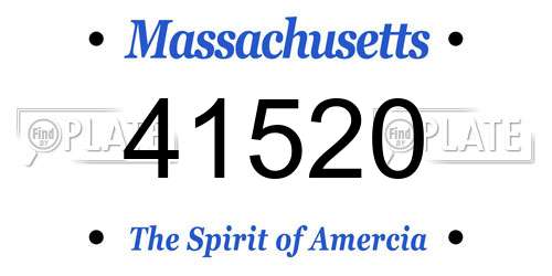 41520 Massachusetts License Plate