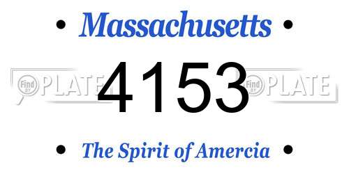 4153 Massachusetts License Plate
