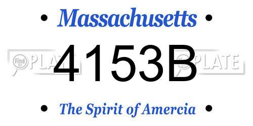 4153B Massachusetts License Plate