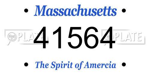 41564 Massachusetts License Plate