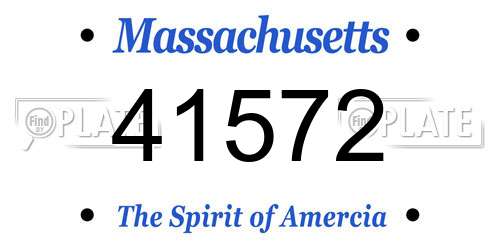 41572 Massachusetts License Plate