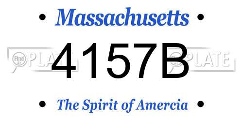 4157B Massachusetts License Plate