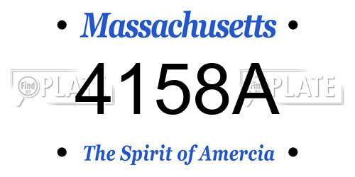 4158A Massachusetts License Plate