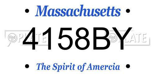 4158BY Massachusetts License Plate