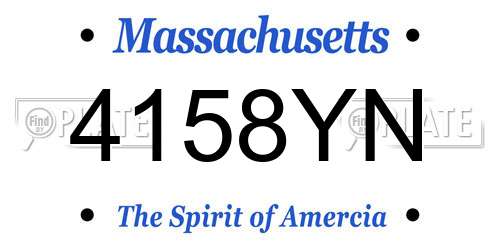 4158YN Massachusetts License Plate