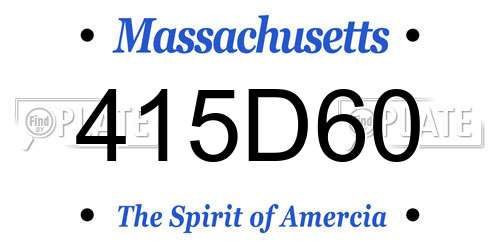 415D60 Massachusetts License Plate