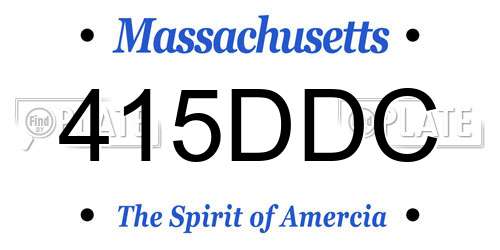 415DDC Massachusetts License Plate