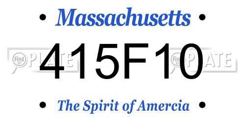 415F10 Massachusetts License Plate