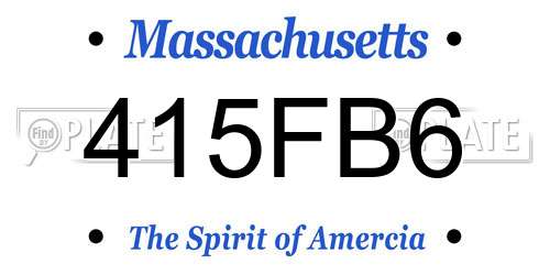 415FB6 Massachusetts License Plate