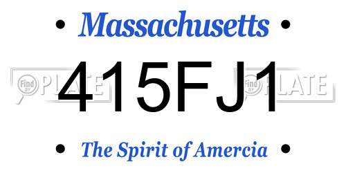 415FJ1 Massachusetts License Plate