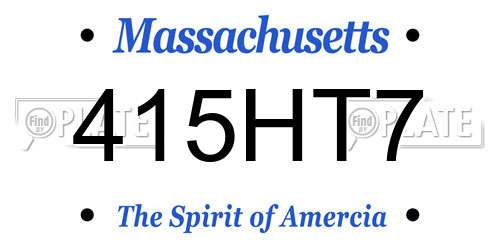 415HT7 Massachusetts License Plate