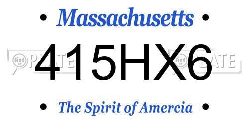 415HX6 Massachusetts License Plate