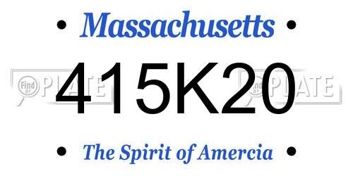 415K20 Massachusetts License Plate