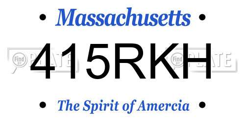 415RKH Massachusetts License Plate