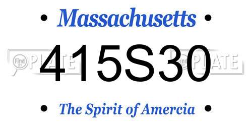 415S30 Massachusetts License Plate