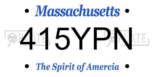 415YPN Massachusetts License Plate