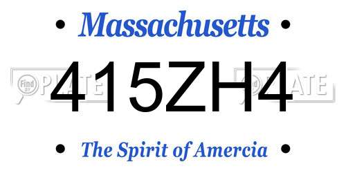 415ZH4 Massachusetts License Plate