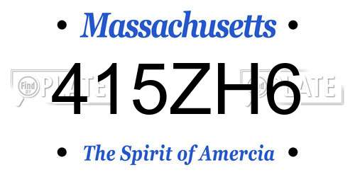 415ZH6 Massachusetts License Plate