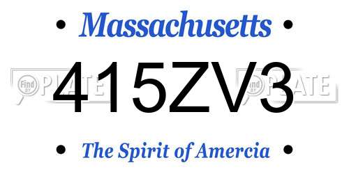 415ZV3 Massachusetts License Plate