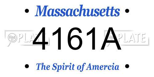 4161A Massachusetts License Plate