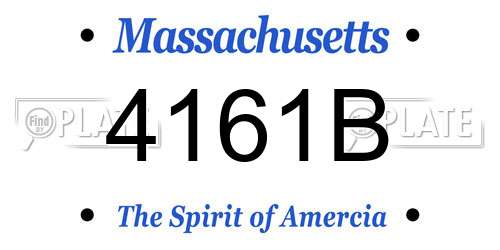 4161B Massachusetts License Plate