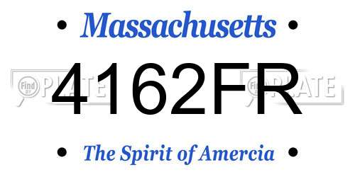 4162FR Massachusetts License Plate