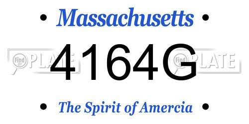 4164G Massachusetts License Plate