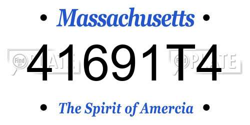 41691T4 Massachusetts License Plate
