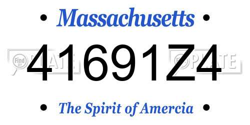 41691Z4 Massachusetts License Plate