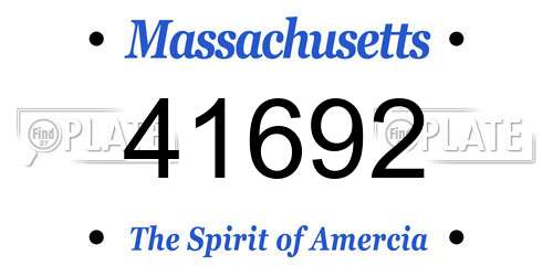 41692 Massachusetts License Plate